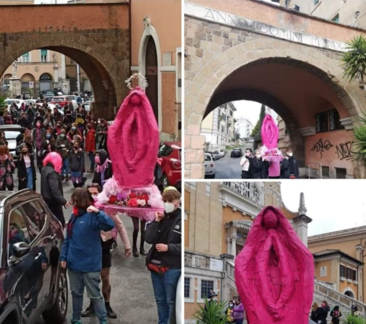 Blasfemia a Piazza Sempione. Pro Vita & Famiglia: «Le femministe attaccano violentemente una donna e proprio oggi» 1